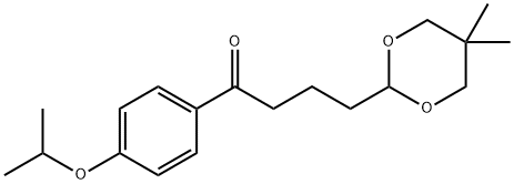 4-(5,5-ジメチル-1,3-ジオキサン-2-イル)-4'-イソプロポキシブチロフェノン 化学構造式