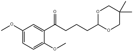 2',5'-ジメトキシ-4-(5,5-ジメチル-1,3-ジオキサン-2-イル)ブチロフェノン 化学構造式