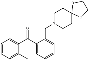 2,6-ジメチル-2'-[8-(1,4-ジオキサ-8-アザスピロ[4.5]デシル)メチル]ベンゾフェノン 化学構造式