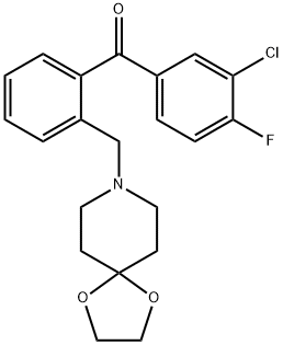 3-CHLORO-2'-[8-(1,4-DIOXA-8-AZASPIRO[4.5]DECYL)METHYL]-4-FLUOROBENZOPHENONE Struktur
