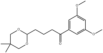 3',5'-ジメトキシ-4-(5,5-ジメチル-1,3-ジオキサン-2-イル)ブチロフェノン 化学構造式