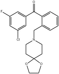 3-CHLORO-2'-[8-(1,4-DIOXA-8-AZASPIRO[4.5]DECYL)METHYL]-5-FLUOROBENZOPHENONE Structure