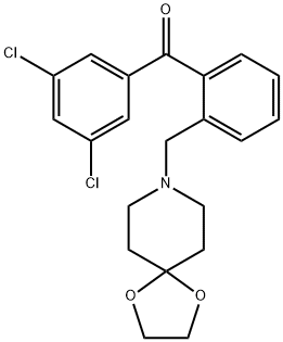 3,5-DICHLORO-2'-[8-(1,4-DIOXA-8-AZASPIRO[4.5]DECYL)METHYL]BENZOPHENONE Structure