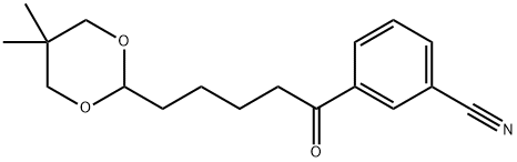 3'-CYANO-5-(5,5-DIMETHYL-1,3-DIOXAN-2-YL)VALEROPHENONE 化学構造式