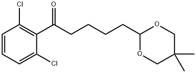 2',6'-DICHLORO-5-(5,5-DIMETHYL-1,3-DIOXAN-2-YL)VALEROPHENONE,898757-01-2,结构式