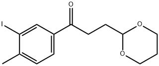 3-(1,3-ジオキサン-2-イル)-3'-ヨード-4'-メチルプロピオフェノン 化学構造式