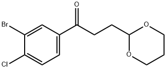 3'-BROMO-4'-CHLORO-3-(1,3-DIOXAN-2-YL)PROPIOPHENONE,898757-20-5,结构式