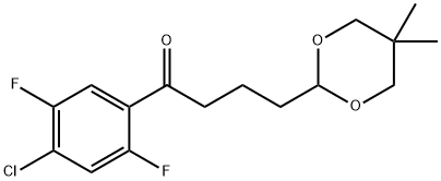 4'-クロロ-2',5'-ジフルオロ-4-(5,5-ジメチル-1,3-ジオキサン-2-イル)ブチロフェノン 化学構造式