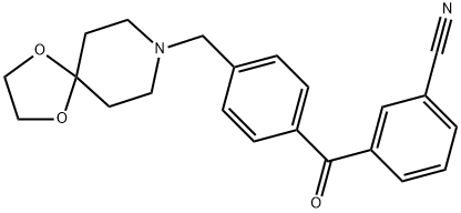 3-(4-((1,4-二噁烷-8-氮杂螺环并[4.5]癸烷-8-基)甲基)苯甲酰基)苯甲腈 结构式