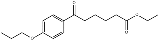 6-オキソ-6-(4-N-プロポキシフェニル)ヘキサン酸エチル 化学構造式