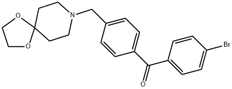 4-BROMO-4'-[8-(1,4-DIOXA-8-AZASPIRO[4.5]DECYL)METHYL]BENZOPHENONE 化学構造式