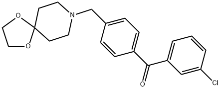 3-CHLORO-4'-[8-(1,4-DIOXA-8-AZASPIRO[4.5]DECYL)METHYL]BENOZPHENONE Structure