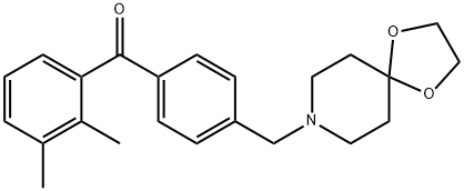 2,3-ジメチル-4'-[8-(1,4-ジオキサ-8-アザスピロ[4.5]デシル)メチル]ベンゾフェノン 化学構造式