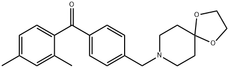 2,4-ジメチル-4'-[8-(1,4-ジオキサ-8-アザスピロ[4.5]デシル)メチル]ベンゾフェノン 化学構造式