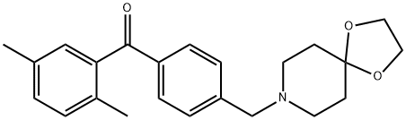 2,5-DIMETHYL-4'-[8-(1,4-DIOXA-8-AZASPIRO[4.5]DECYL)METHYL]BENZOPHENONE Struktur