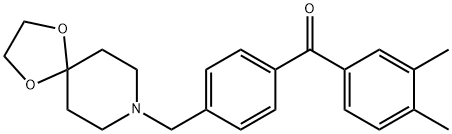 3,4-ジメチル-4'-[8-(1,4-ジオキサ-8-アザスピロ[4.5]デシル)メチル]ベンゾフェノン 化学構造式
