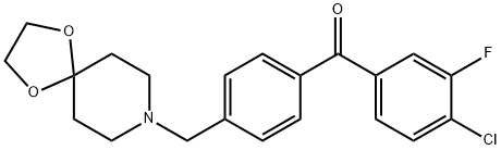 4-CHLORO-4'-[8-(1,4-DIOXA-8-AZASPIRO[4.5]DECYL)METHYL]-3-FLUOROBENZOPHENONE Structure