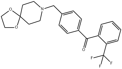 4'-[8-(1,4-DIOXA-8-AZASPIRO[4.5]DECYL)METHYL]-2-TRIFLUOROMETHYLBENZOPHENONE 化学構造式