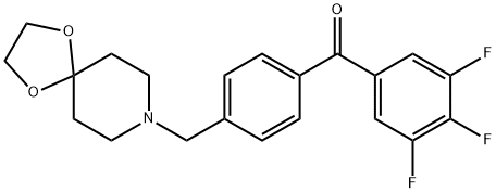 (4-((1,4-二噁烷-8-氮杂螺环并[4.5]癸烷-8-基)甲基)苯基)(3,4,5-三氟苯基)甲酮, 898758-52-6, 结构式