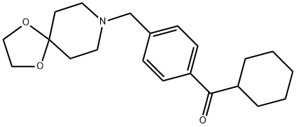 シクロヘキシル4-[8-(1,4-ジオキサ-8-アザスピロ[4.5]デシル)メチル]フェニルケトン 化学構造式