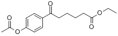 6-(4-アセトキシフェニル)-6-オキソヘキサン酸エチル 化学構造式