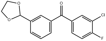 898759-22-3 3-クロロ-3'-(1,3-ジオキソラン-2-イル)-4-フルオロベンゾフェノン