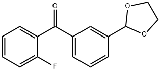 3'-(1,3-ジオキソラン-2-イル)-2-フルオロベンゾフェノン 化学構造式