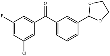 3-CHLORO-3'-(1,3-DIOXOLAN-2-YL)-5-FLUOROBENZOPHENONE Struktur