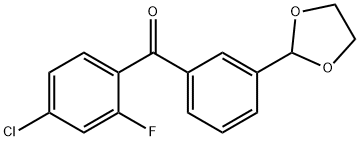 4-クロロ-3'-(1,3-ジオキソラン-2-イル)-2-フルオロベンゾフェノン 化学構造式