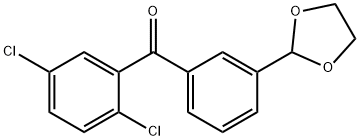 2,5-ジクロロ-3'-(1,3-ジオキソラン-2-イル)ベンゾフェノン 化学構造式