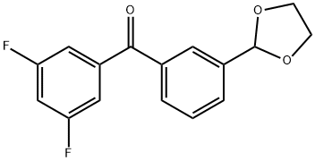 3,5-DIFLUORO-3'-(1,3-DIOXOLAN-2-YL)BENZOPHENONE,898759-68-7,结构式