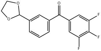 3-(1,3-ジオキソラン-2-イル)-3',4',5'-トリフルオロベンゾフェノン 化学構造式