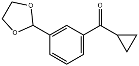 CYCLOPROPYL 3-(1,3-DIOXOLAN-2-YL)PHENYL KETONE,898759-72-3,结构式