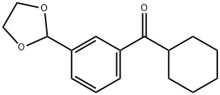 シクロヘキシル3-(1,3-ジオキソラン-2-イル)フェニルケトン 化学構造式