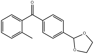 4'-(1,3-ジオキソラン-2-イル)-2-メチルベンゾフェノン 化学構造式