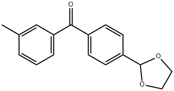 4'-(1,3-ジオキソラン-2-イル)-3-メチルベンゾフェノン 化学構造式