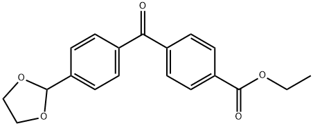4-カルボエトキシ-4'-(1,3-ジオキソラン-2-イル)ベンゾフェノン 化学構造式
