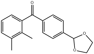 2,3-ジメチル-4'-(1,3-ジオキソラン-2-イル)ベンゾフェノン 化学構造式