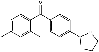 2,4-ジメチル-4'-(1,3-ジオキソラン-2-イル)ベンゾフェノン 化学構造式