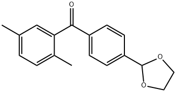 2,5-ジメチル-4'-(1,3-ジオキソラン-2-イル)ベンゾフェノン 化学構造式