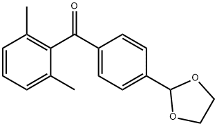 2,6-ジメチル-4'-(1,3-ジオキソラン-2-イル)ベンゾフェノン 化学構造式