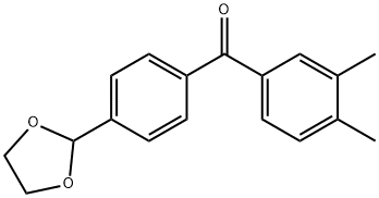 3,4-ジメチル-4'-(1,3-ジオキソラン-2-イル)ベンゾフェノン 化学構造式