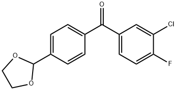 3-CHLORO-4'-(1,3-DIOXOLAN-2-YL)-4-FLUOROBENZOPHENONE 化学構造式