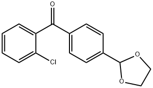 2-クロロ-4'-(1,3-ジオキソラン-2-イル)ベンゾフェノン 化学構造式