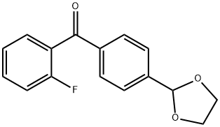 4'-(1,3-ジオキソラン-2-イル)-2-フルオロベンゾフェノン 化学構造式