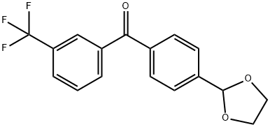 4'-(1,3-ジオキソラン-2-イル)-3-トリフルオロメチルベンゾフェノン 化学構造式