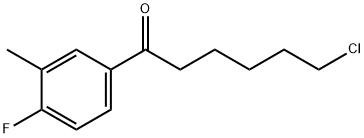 6-クロロ-1-(4-フルオロ-3-メチルフェニル)-1-オキソヘキサン 化学構造式
