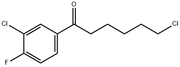 6-CHLORO-1-(3-CHLORO-4-FLUOROPHENYL)-1-OXOHEXANE,898761-18-7,结构式