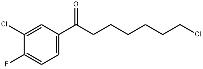 7-クロロ-1-(3-クロロ-4-フルオロフェニル)-1-オキソヘプタン 化学構造式
