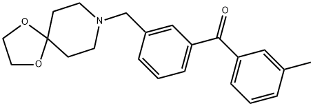 3-[8-(1,4-DIOXA-8-AZASPIRO[4.5]DECYL)METHYL]-3'-METHYL BENZOPHENONE 化学構造式